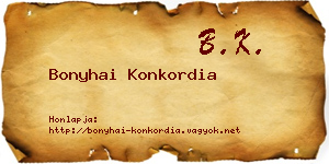 Bonyhai Konkordia névjegykártya